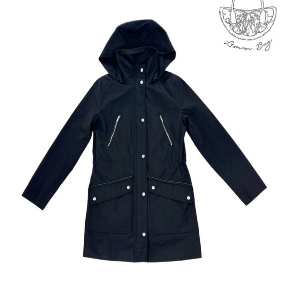 Cole Haan/ Rain Coat Anorack / Color Black/ Size XS - Picture 4 of 8